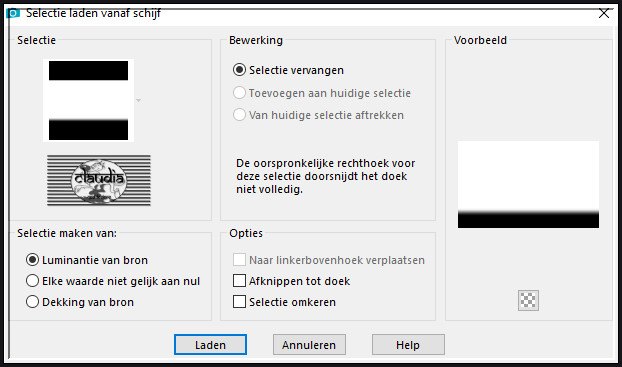 Selecties - Selectie laden/opslaan - Selectie laden vanaf schijf : SELECTION 7 186