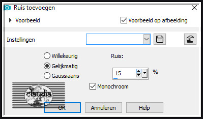 Aanpassen - Ruis toevoegen/verwijderen - Ruis toevoegen