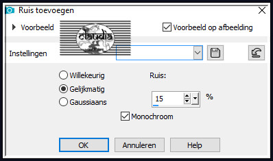 Aanpassen - Ruis toevoegen/verwijderen - Ruis toevoegen