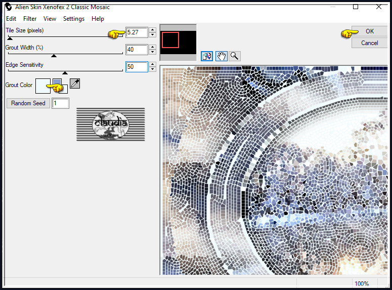 Effecten - Insteekfilters - Alien Skin Xenofex 2.0 - Classic Mosaic