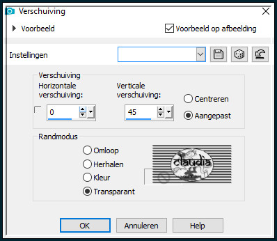 Effecten - Afbeeldingseffecten - Verschuiving