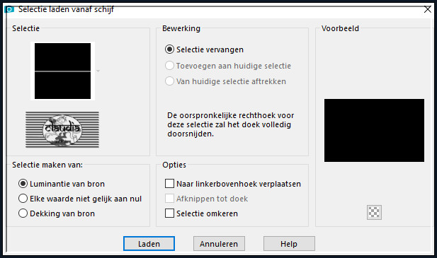 Selecties - Selectie laden/opslaan - Selectie laden vanaf schijf : SELECTION 1 194