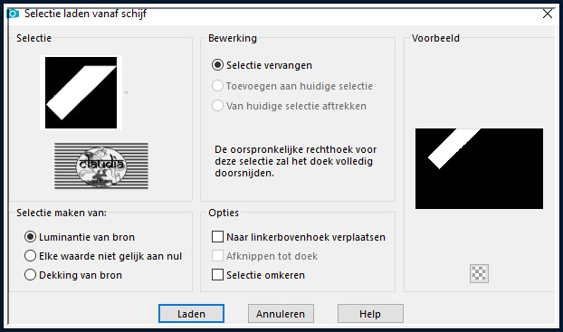 Selecties - Selectie laden/opslaan - Selectie laden vanaf schijf : SELECTION 3 195