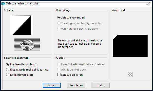 Selecties - Selectie laden/opslaan - Selectie laden vanaf schijf : SELECTION 4 195