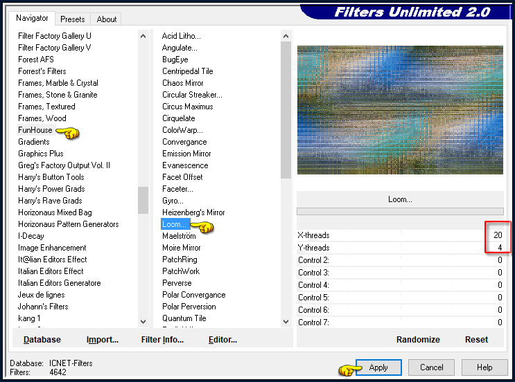 Effecten - Insteekfilters - <I.C.NET Software> - Filters Unlimited 2.0 - FunHouse - Loom... :