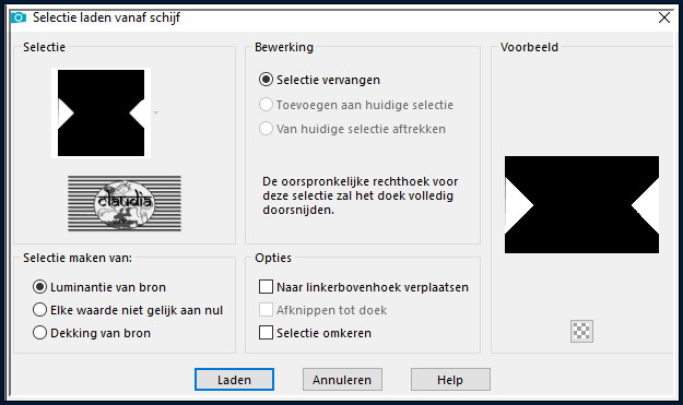 Selecties - Selectie laden/opslaan - Selectie laden vanaf schijf : SELECTION  2 195