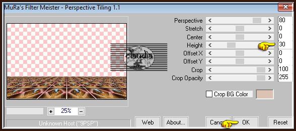 Effecten - Insteekfilters - MuRa's Meister - Perspective Tiling : Crop BG Color = 2de kleur