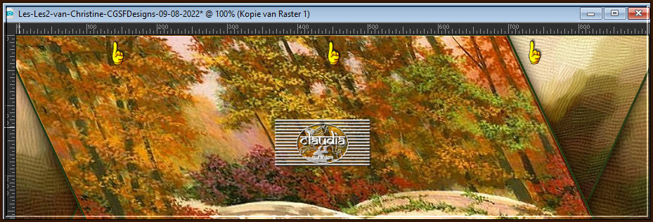 Schuif nu deze laag naar boven toe op je werkje
