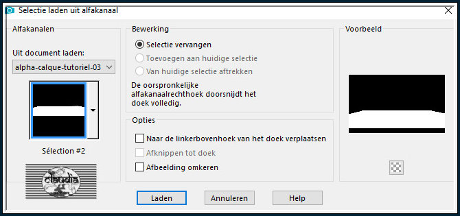 Selecties - Selectie laden/opslaan - Selectie laden uit alfakanaal : Sélection #2