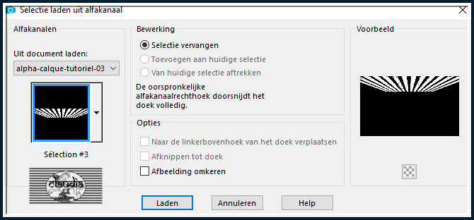 Selecties - Selectie laden/opslaan - Selectie laden uit alfakanaal : Sélection #3