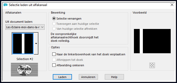 Selecties - Selectie laden/opslaan - Selectie laden uit alfakanaal : Sélection #2