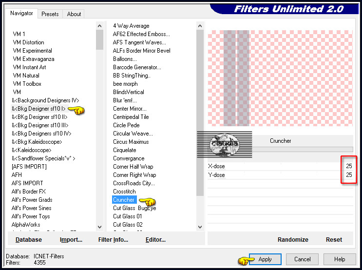 Effecten - Insteekfilters - <I.C.NET Software> - Filters Unlimited 2.0 -&<Bkg Designer sf10 I> - Cruncher