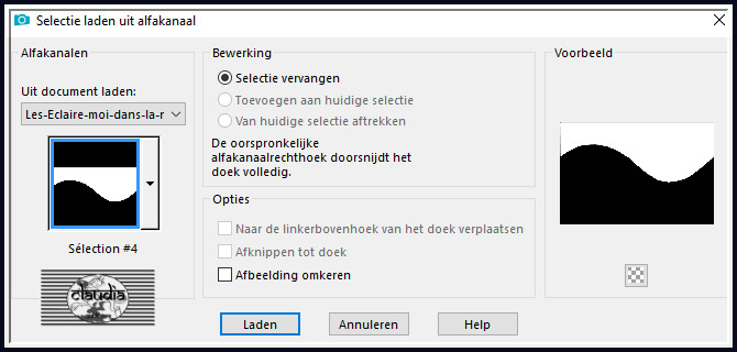 Selecties - Selectie laden/opslaan - Selectie laden uit alfakanaal : Sélection #4