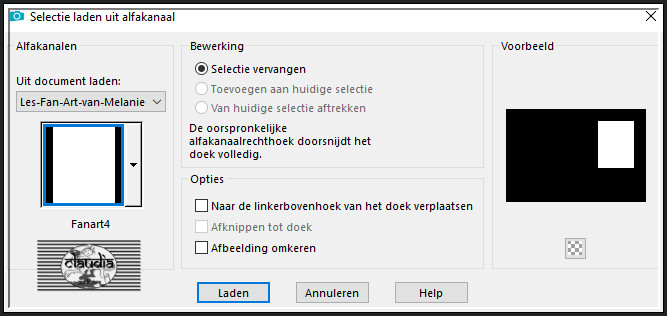 Selecties - Selectie laden/opslaan - Selectie laden uit alfkanaal : Fanart4