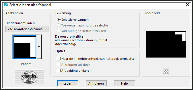 Selecties - Selectie laden/opslaan - Selectie laden uit alfkanaal : Fanart2