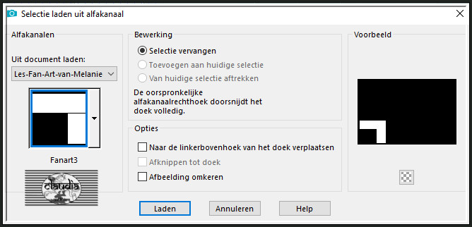 Selecties - Selectie laden/opslaan - Selectie laden uit alfkanaal : Fanart3
