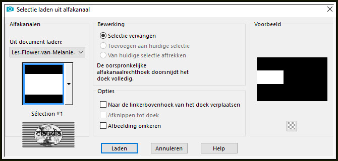 Selecties - Selectie laden/opslaan - Selectie laden uit alfakanaal : Sélection #1