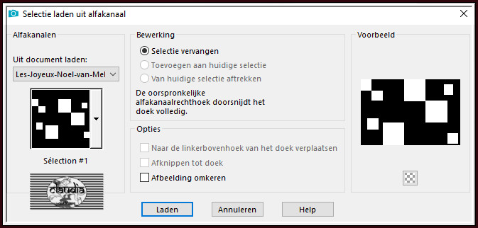 Selecties - Selectie laden/opslaan - Selectie laden uit alfakanaal : Sélection #1