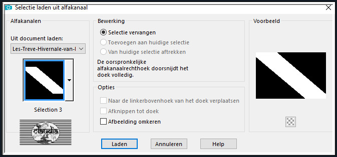 Selecties - Selectie laden/opslaan - Selectie laden uit alfkanaal : Sélection 3