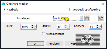 Aanpassen - Scherpte - Onscherp masker