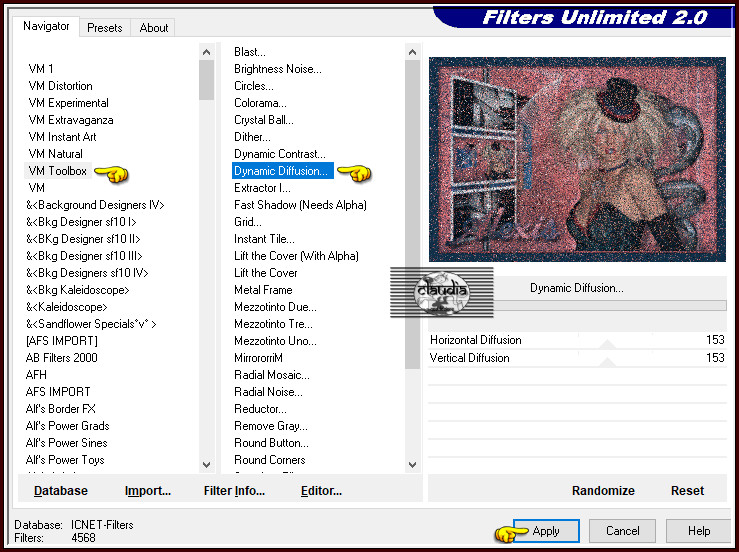 Effecten - Insteekfilters - <I.C.NET Software> - Filters Unlimited 2.0 - VM Toolbox - Dynamic Diffusion