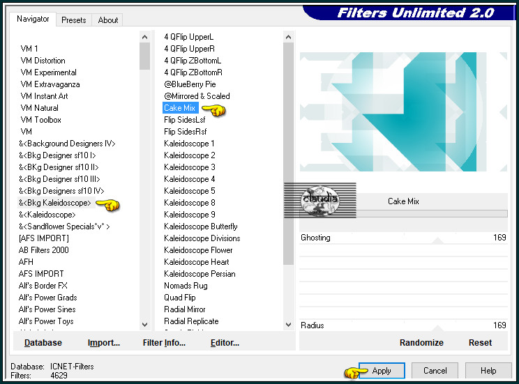 Effecten - Insteekfilters - <I.C.NET Software> - Filters Unlimited 2.0 - &<Bkg Kaleidoscope> - Cake Mix :