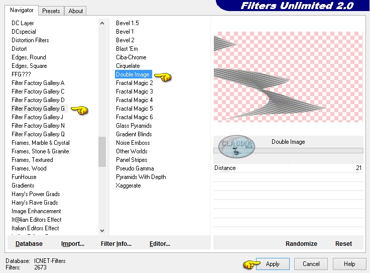 Effecten - Insteekfilters - <I.C.NET Software> - Filters Unlimited 2.0 - Filter Factory Gallery G - Double Image