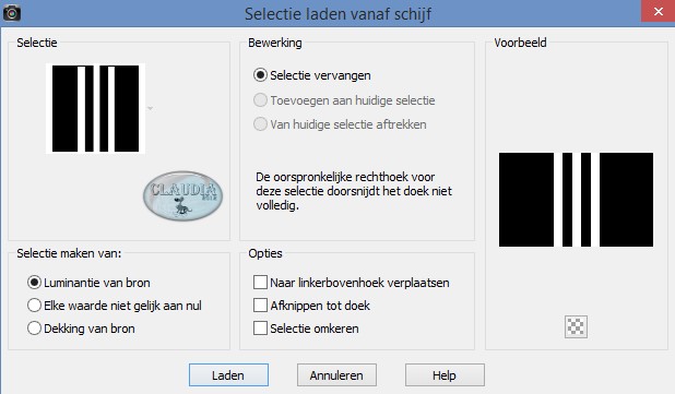 Selecties - Selectie laden/opslaan - Selectie laden vanaf schijf : LA_S98 2