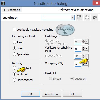 Effecten - Afbeeldingseffecten - Naadloze herhaling maar nu met deze instellingen