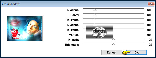 Effecten - Insteekfilters - Graphics Plus - Cross Shadow :