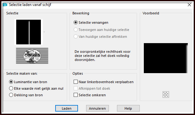 Selecties - Selectie laden/opslaan - Selectie laden vanaf schijf : LA_fellingly