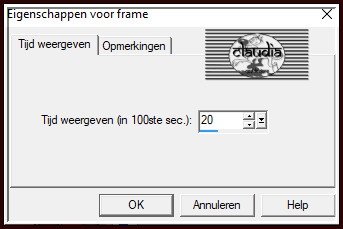 Animatie - Eigenschappen voor frame 