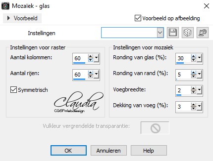 Effecten - Textuureffecten - Mozaïek - glas