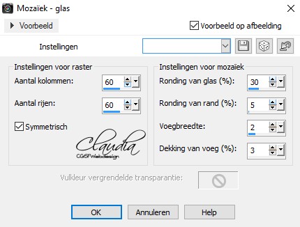 Effecten - Textuureffecten - Mozaïek - glas 