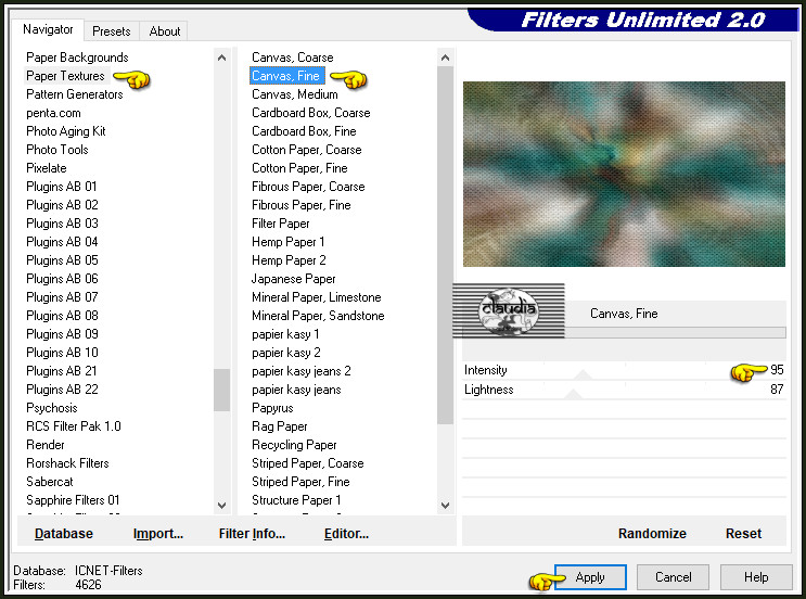 Effecten - Insteekfilters - <I.C.NET Software> - Filters Unlimited 2.0 - Paper Textures - Canvas, Fine :