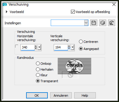 Effecten - Afbeeldingseffecten - Verschuiving :