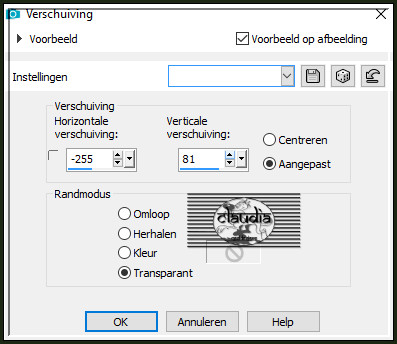 Effecten - Afbeeldingseffecten - Verschuiving :