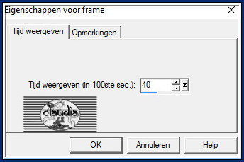 Animatie - Eigenschappen voor frame