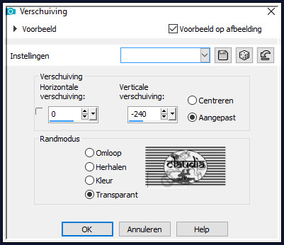 Effecten - Afbeeldingseffecten - Verschuiving :