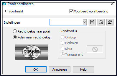 Effecten - Vervormingseffecten - Poolcoördinaten