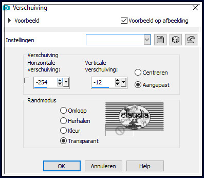 Effecten - Afbeeldingseffecten - Verschuiving :