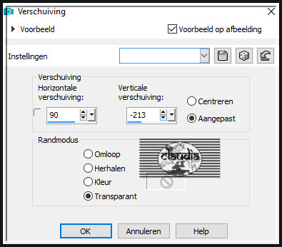 Effecten - Afbeeldingseffecten - Verschuiving :