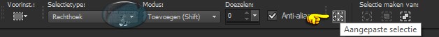 Activeer het Selectiegereedschap (toets S op het toetsenbord) - Aangepaste selectie 
