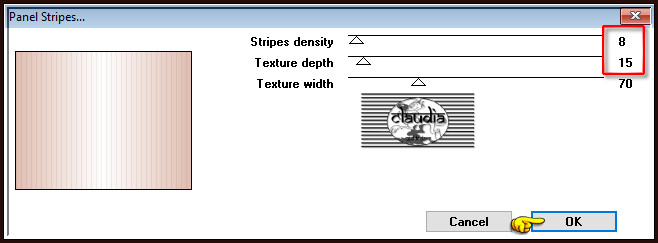 Effecten - Insteekfilters - Tramages - Panel Stripes