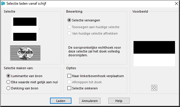 Selecties - Selectie laden/opslaan - Selectie laden vanaf schijf : LA_SIG 97-1