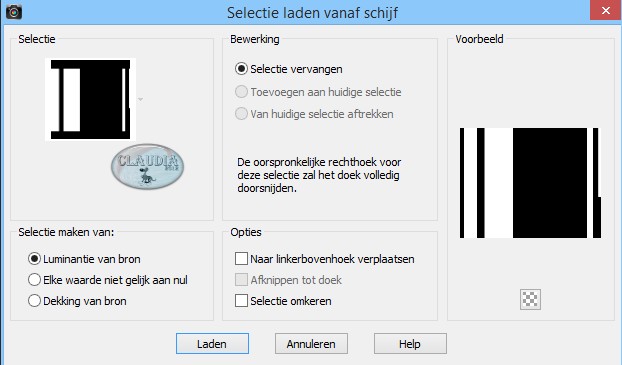 Selecties - Selectie laden/opslaan - Selectie laden vanaf schijf : La_Smile_select