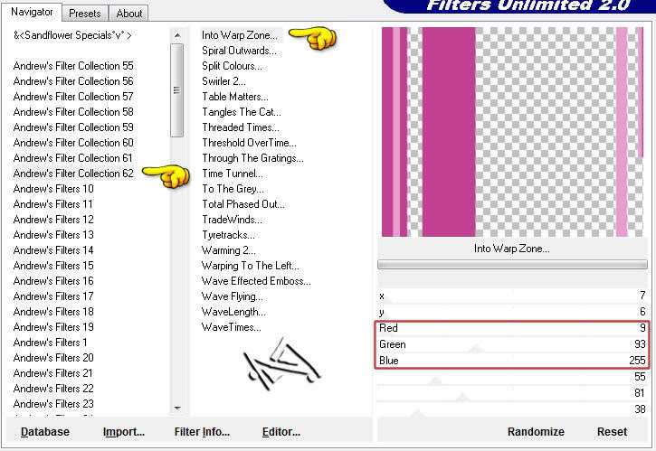 Effecten - Insteekfilters - <I.C. NET Software> - Filters Unlimited 2.0 - Andrew's Filter Collection 62 - Into Warp Zone