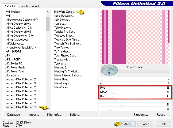 Effecten - Insteekfilters - <I.C. NET Software> - Filters Unlimited 2.0 - Andrew's Filter Collection 62 - Into Warp Zone