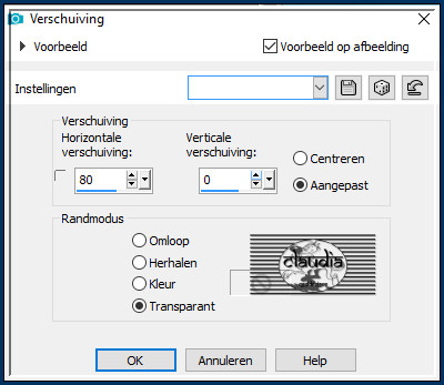 Effecten - Afbeeldingseffecten - Verschuiving :