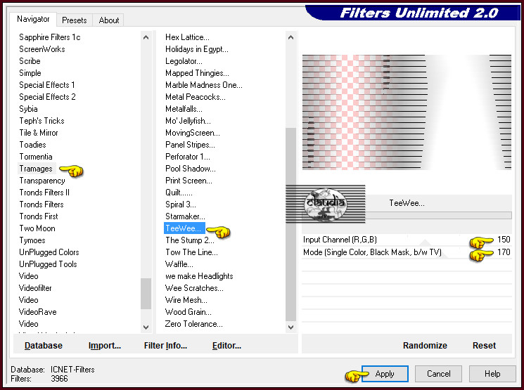 Effecten - Insteekfilters - <I.C.NET Software> - Filters Unlimited 2.0 - Tramages - TeeWee